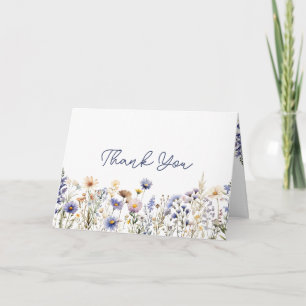 Tarjeta Agradecimiento de Baby Shower Boho Flor Silvestre 