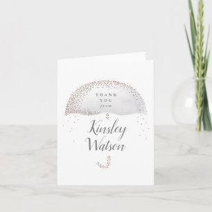 Tarjeta Agradecimiento de Baby Shower de Acuarela Elegante