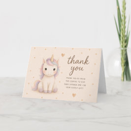 Tarjeta Agradecimiento de Baby Shower de Unicornio