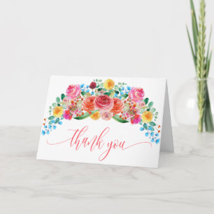 Tarjeta Agradecimiento de Baby Shower Floral de Flor Silve