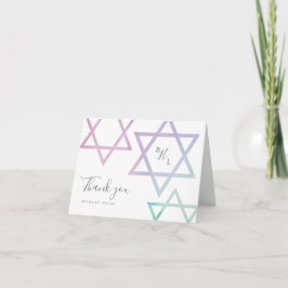 Tarjeta Agradecimiento de Bat Mitzvah con Monograma de Acu