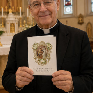 Tarjeta Agradecimiento de Boda Católica al Sacerdote por s