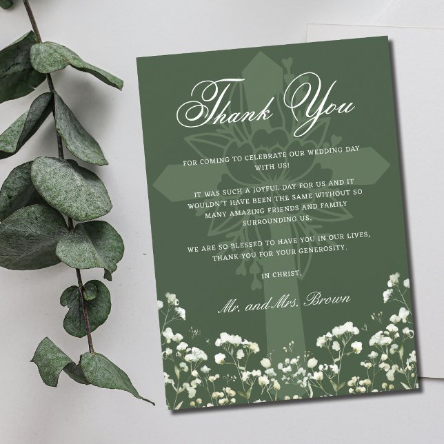 Tarjeta Agradecimiento de boda con Aliento de Bebé sobre V (Subido por el creador)