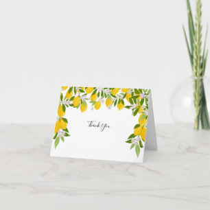 Tarjeta Agradecimiento de Boda con Limones y Verdor en Flo