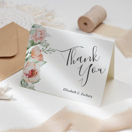 Tarjeta Agradecimiento de Boda de Acuarela Floral Primaver