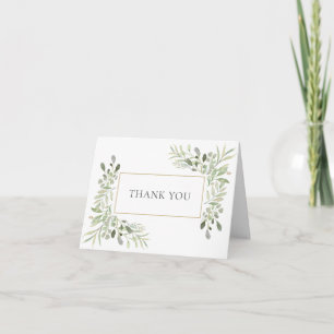 Tarjeta Agradecimiento de boda de campo suave verde