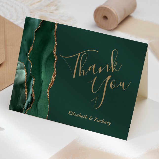 Tarjeta Agradecimiento de Boda de Oro de Ágata Verde Esmer (Subido por el creador)