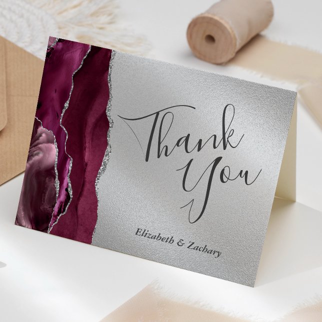Tarjeta Agradecimiento de boda de plata de ágata de Borgoñ (Subido por el creador)
