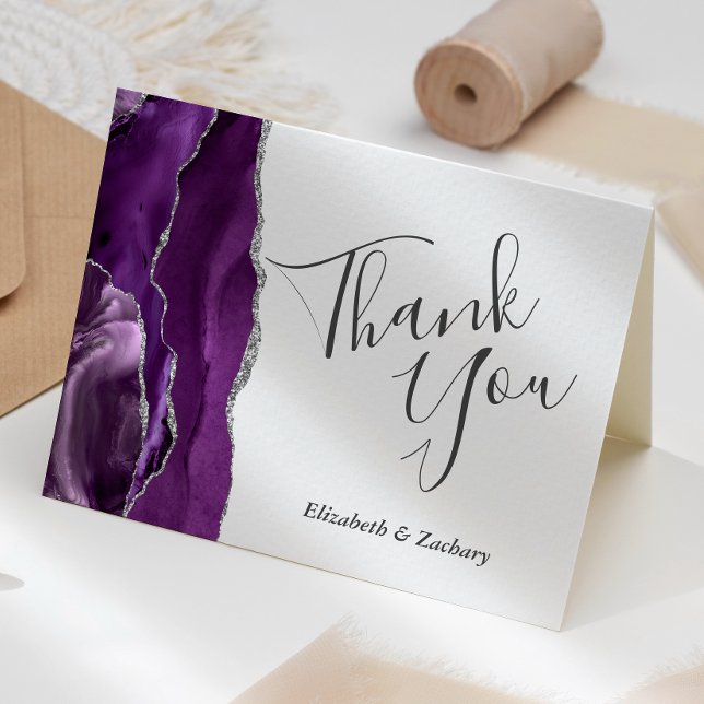 Tarjeta Agradecimiento de boda de plata de Ágata Púrpura (Subido por el creador)
