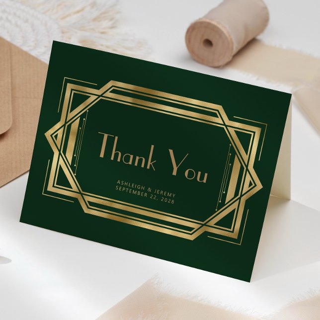 Tarjeta Agradecimiento de boda Deco Bosque Verde de la déc (Subido por el creador)