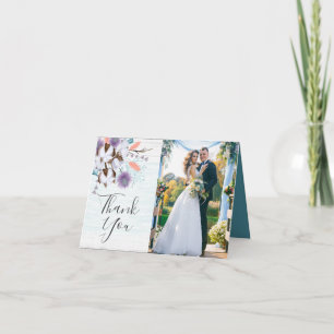 Tarjeta Agradecimiento de Boda del País del Capullo de Alg