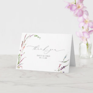 Tarjeta Agradecimiento de Boda Floral Silvestre Elegante d
