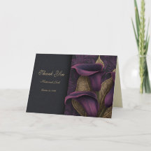 Agradecimiento de boda violeta floral oscuro tempe