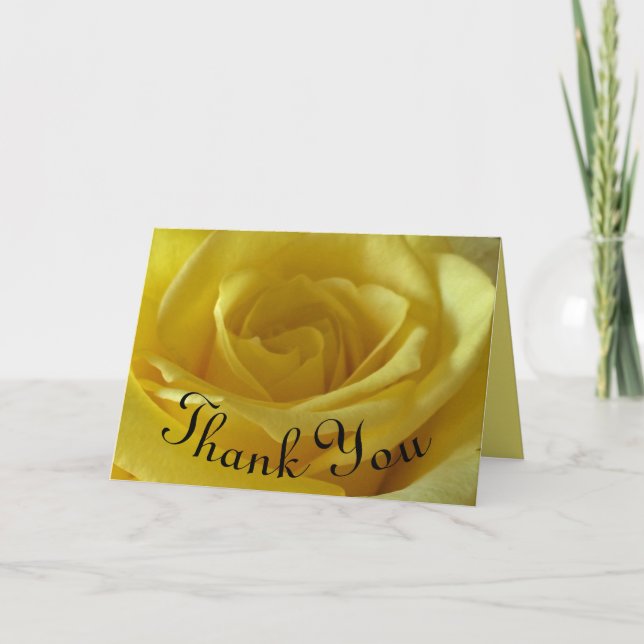 Tarjeta Agradecimiento de foto de rosa amarillo claro (Anverso)