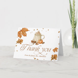 Tarjeta Agradecimiento de la ducha nupcial de calabaza esp