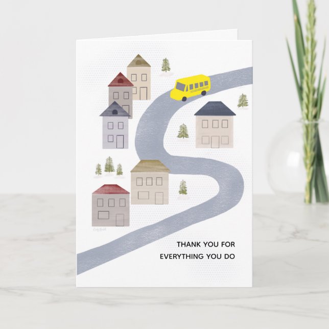 Tarjeta Agradecimiento de Navidad al conductor de autobús  (Anverso)