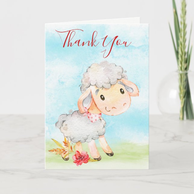 Tarjeta Agradecimiento de ovejas acuáticas (Anverso)