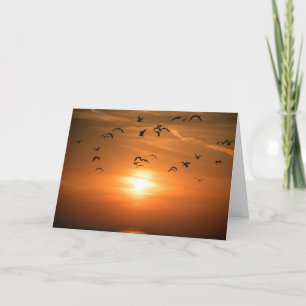 Tarjeta Agradecimiento de simpatía puesta de sol del lago 