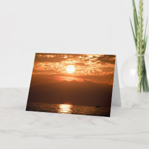 Tarjeta Agradecimiento de simpatía puesta de sol del lago