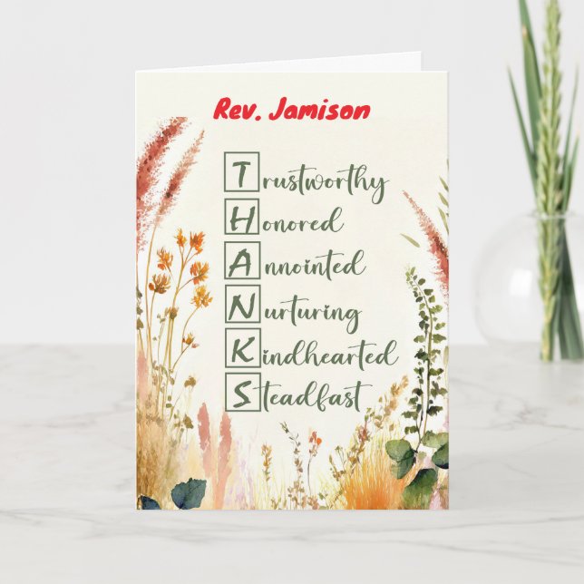 Tarjeta Agradecimiento del día del clero del ministro Grac (Anverso)