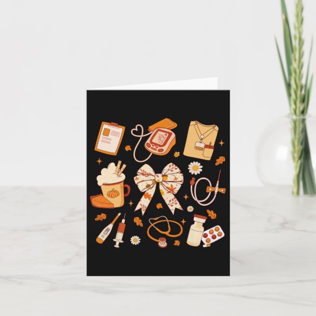 Tarjeta Agradecimiento enfermera otoño Stethoscope Coquett (Anverso)