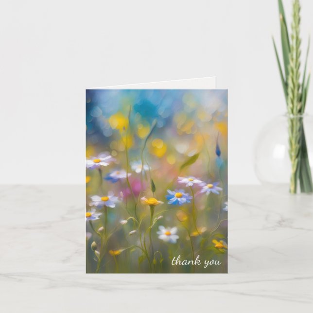Tarjeta Agradecimiento Flores silvestres de la familia (Anverso)