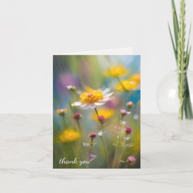 Tarjeta Agradecimiento Flores silvestres de la familia (Anverso)