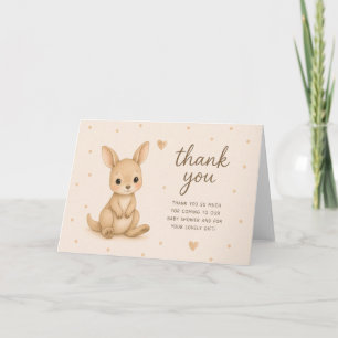 Tarjeta Agradecimiento para Baby Shower de canguro joey