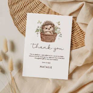 Tarjeta Agradecimiento para Baby Shower de Erizo Pequeño y
