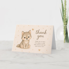 Tarjeta Agradecimiento para Baby Shower de Lobo