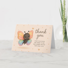 Tarjeta Agradecimiento para Baby Shower de Mariposa