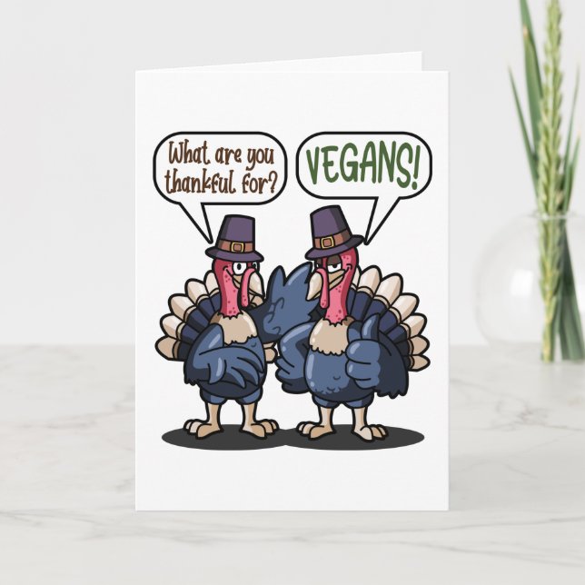 Tarjeta Agradecimiento para los Vegans Divertido regalo de (Anverso)
