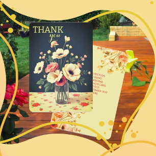 Tarjeta Agradecimiento Personalizada Floral Amaril