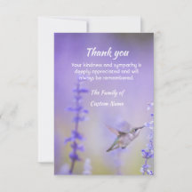 Agradecimiento Simpatía Colibrí Floral Lavanda