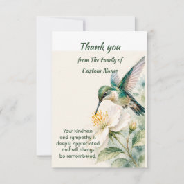 Tarjeta Agradecimiento Simpatía Colibrí Floral Lavanda
