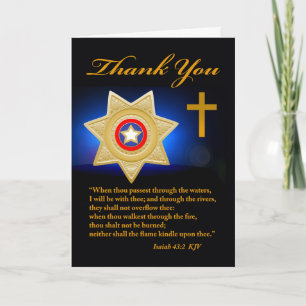 Tarjeta Agradecimiento Temático Cristiano para Sheriff