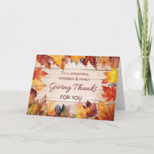Tarjeta Agradecimientos de vecinos y familia