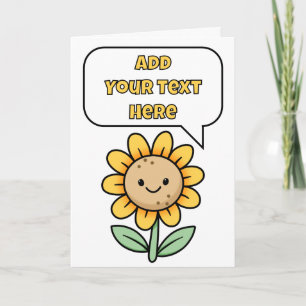 Tarjeta Agrega tu propio mensaje, girasol feliz