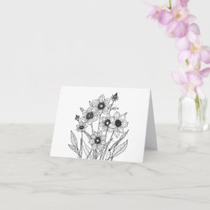 Tarjeta Agrega tu propio texto Bosquejo de flores de prima