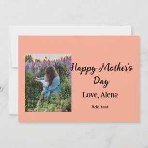 Tarjeta Agregar nombre de foto clásico elegante Feliz día 