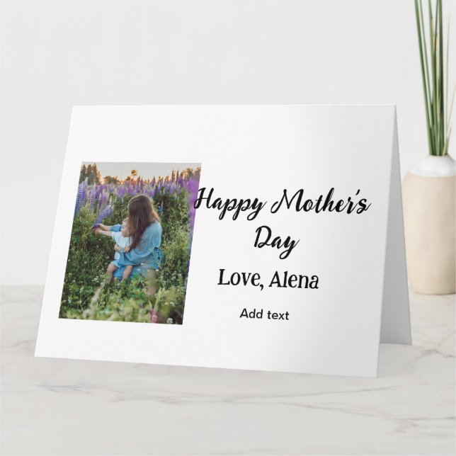 Tarjeta Agregar nombre de foto clásico elegante Feliz día  (Anverso)