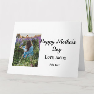 Tarjeta Agregar nombre de foto clásico elegante Feliz día 