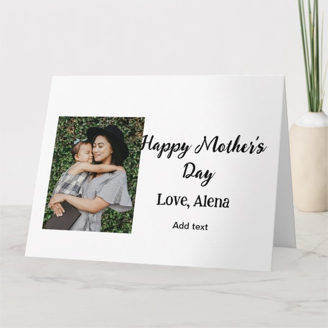 Tarjeta Agregar nombre de foto clásico elegante Feliz día  (Anverso)