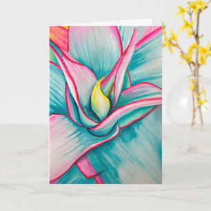 Tarjeta Agua de Agave suculenta arte fino