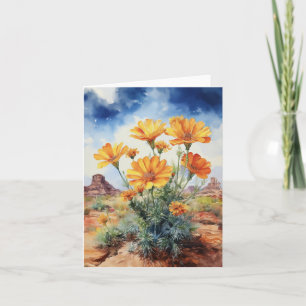Tarjeta Agua floral del desierto Marigold