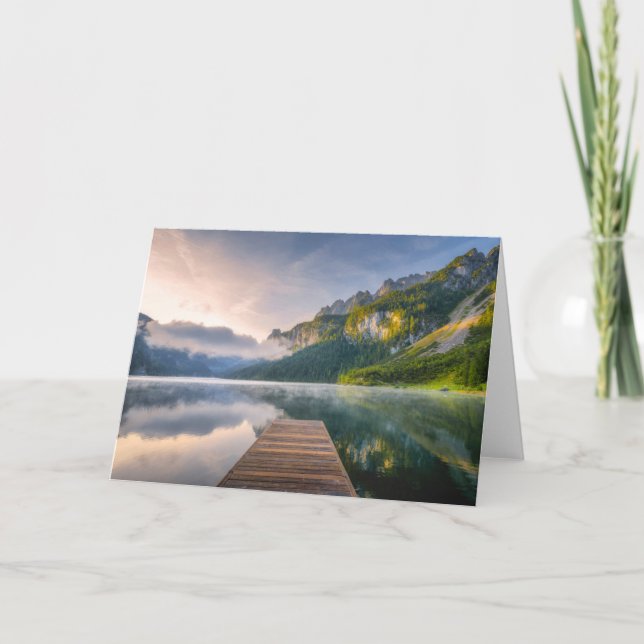 Tarjeta Agua | Lago alpino de Azure, Austria (Anverso)