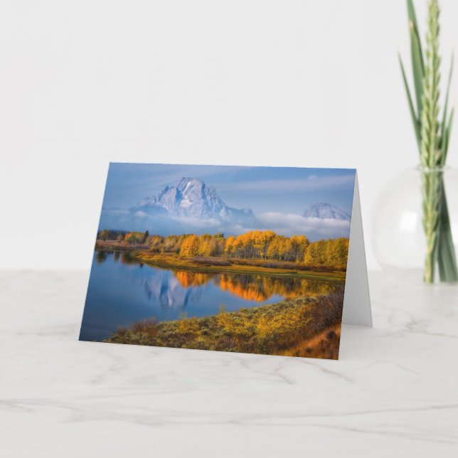 Tarjeta Agua | Oxbow Bend Jackson Wyoming (Anverso)