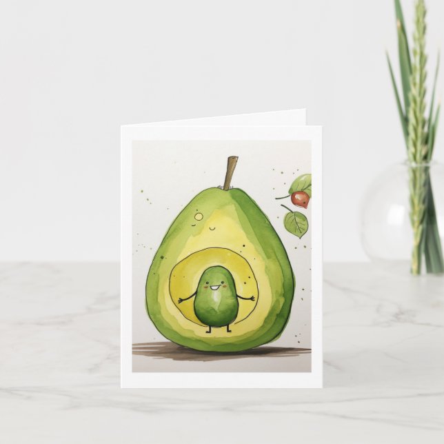Tarjeta Aguacate, diseño de bebé aguacate lindo (Anverso)