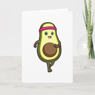 Tarjeta Aguacate en trotar con la cabeza