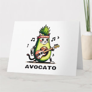 Tarjeta Aguacate - Gracioso Pixel Art Aguacate Gato Jugand